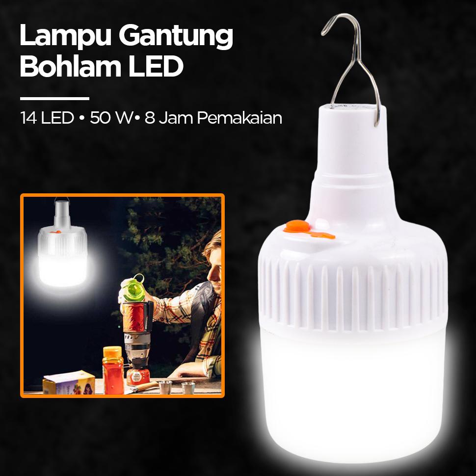 Sale Lampu Emergency + Senter Tahan Air - Lentera Tenda Camping LED - Cas & Tenaga Surya - USB Emerg
