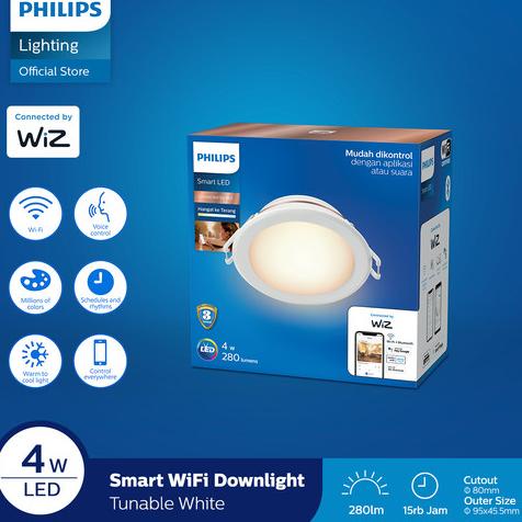 Promo - Lampu Downlight Led Smart Wifi Philips Tuneable Dimmer ..