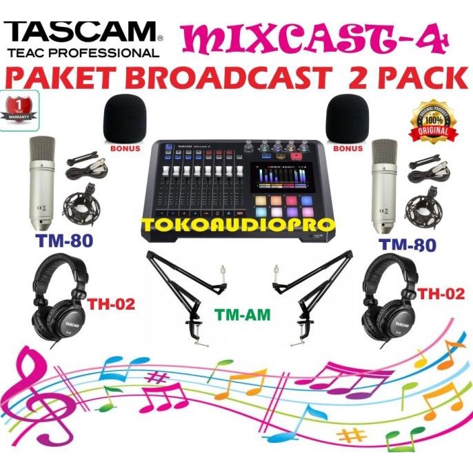 Tascam Mixcast-4 Paket Podcast Premium Tascam Mixcast4