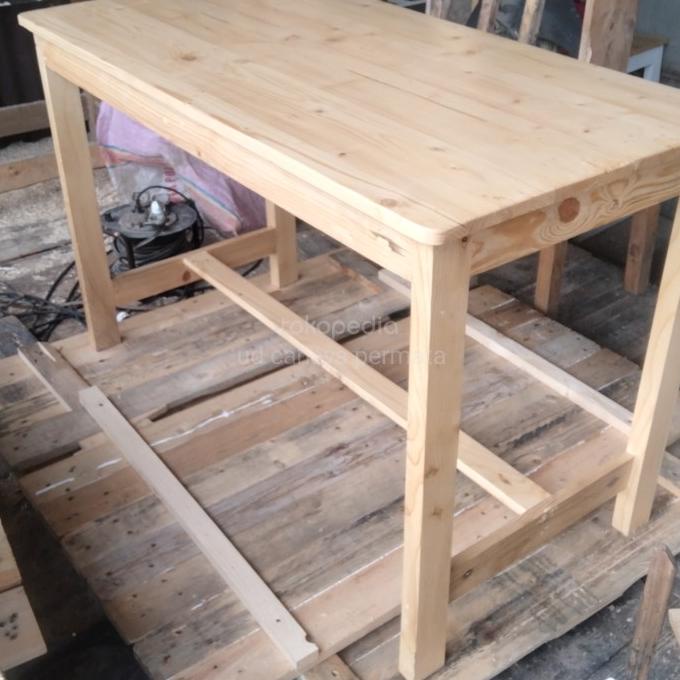 MEJA MAKAN KAYU JATI BELANDA 120X60X75 MITAHOMBING55