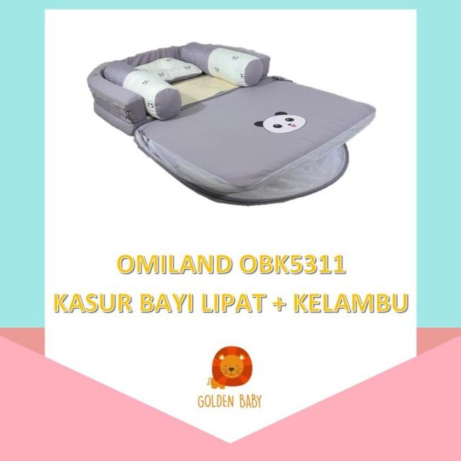 OMILAND OBK5311 KASUR BAYI LIPAT KELAMBU PANDA SERIES #GRATISONGKIR JINANANISA
