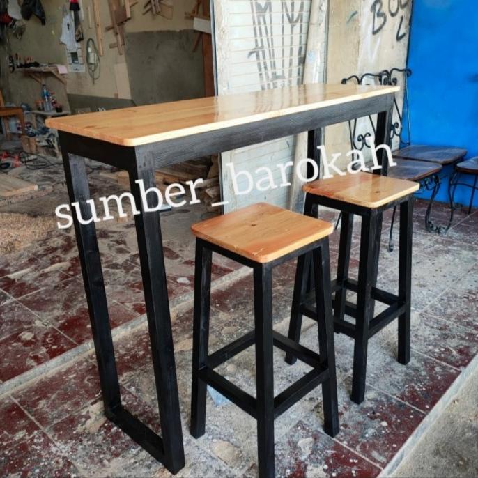 BISA FAKTUR  JTR SET MEJA DINDING CAFE, MEJA RESTO,MEJA MAKAN JATI MITAHOMBING55