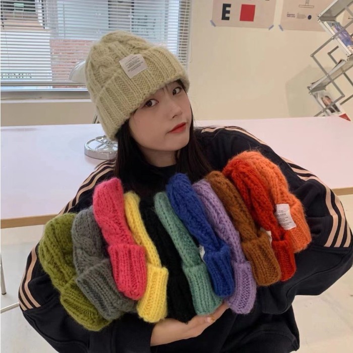 Topi Kupluk Rajut Knitted Korea Import Wanita Dewasa
