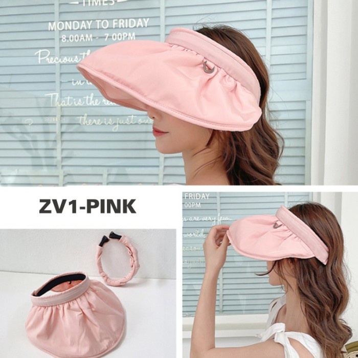 Topi Pantai Golf Lebar Lipat Bando Anti Uv Korea Import Wanita
