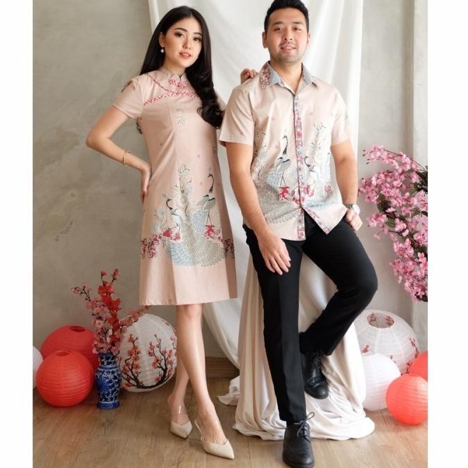 Set Beautiful Couple Cheongsam Pastel Baju Pasangan Imlek Kmc