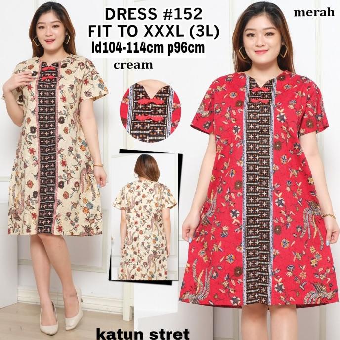 Dress Batik Super Jumbo/Dress Jumbo/Baju Imlek/Cheongsam/Jumbo