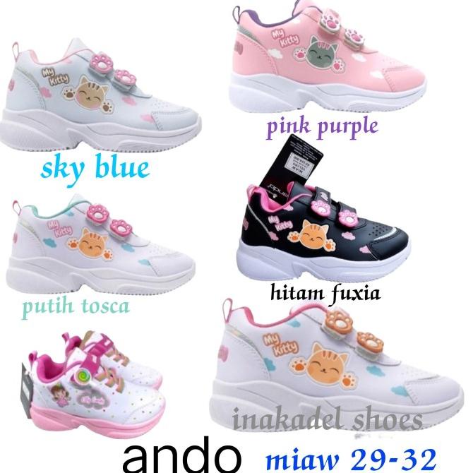 sepatu anak perempuan original ando miaw candy paud tk