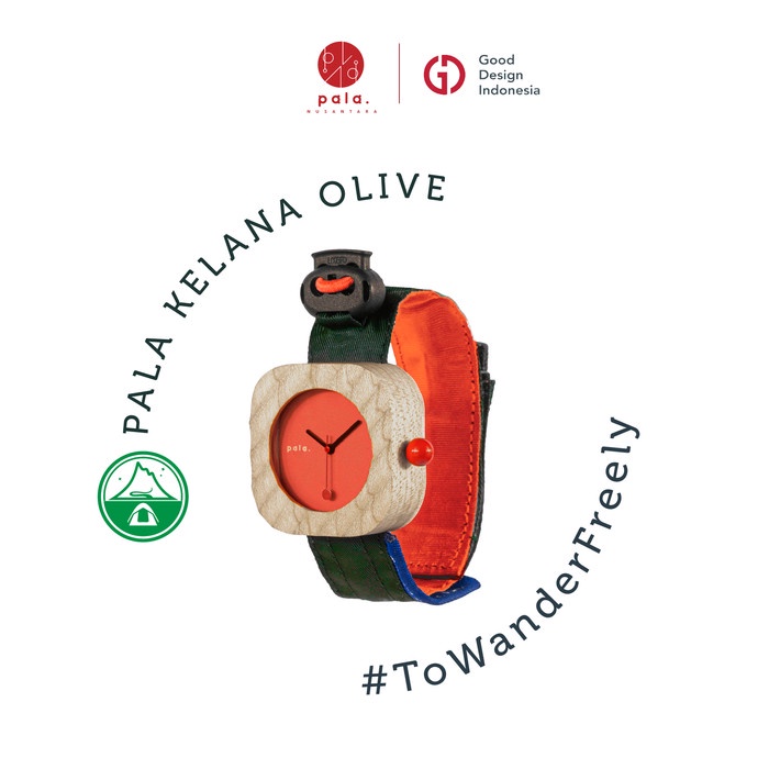 PALA NUSANTARA X EUCK KELANAOLIVE JAM TANGAN KAYU STRAP CANVAS OUTDOOR
