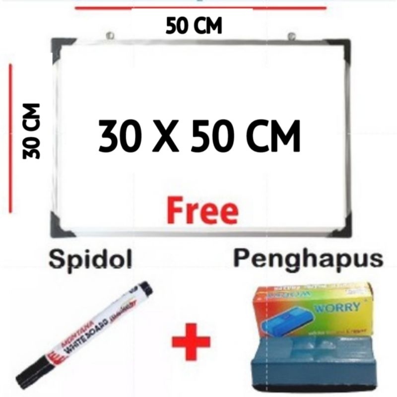 

KPR PAPAN TULIS WHITEBOARD 40 X 60 CM GRATIS SPIDOL DAN PENGHAPUS RRF