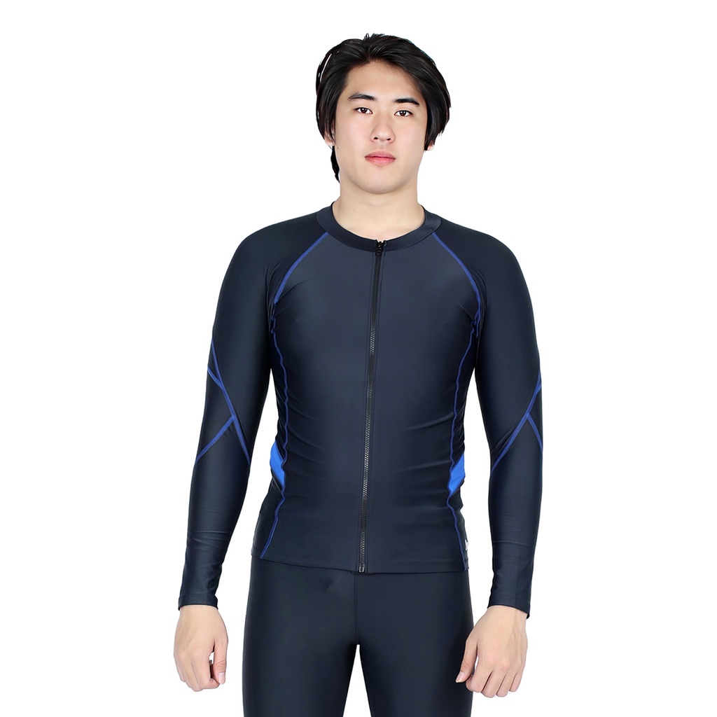 Lasona Men Rash Guard Swimwear Baju Atasan Renang Pria Tangan Panjang BM-C3240R-L4 READY BIG SIZE Stok JAKARTA