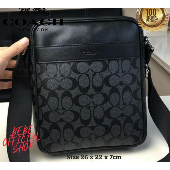 [Original] Coach Signature Logo Flight Bag / Tas Pria Original