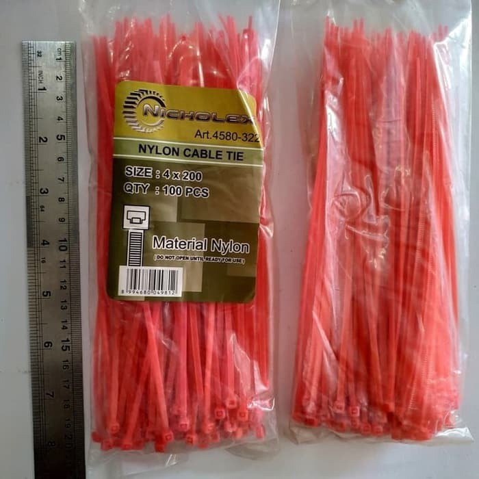 

kabel tie 4x200 merah-cable tie-kabel ties 20cm