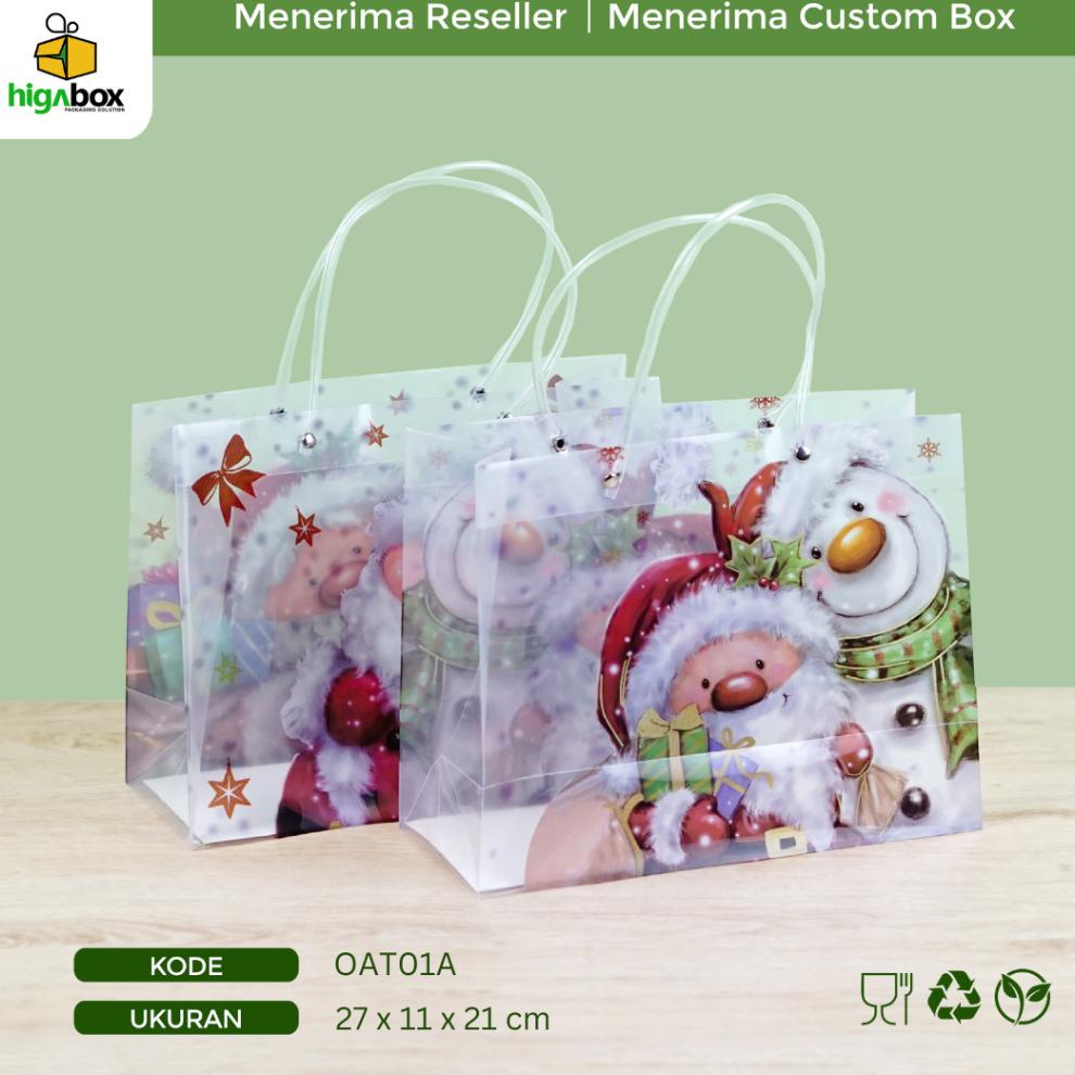 

12.12 Sale Tas Mika Doff Motif Bunga/ Tas Hampers Doff Motif Christmas / Transparan Goodiebag Doff I Oat01A - Oad01A Termurah