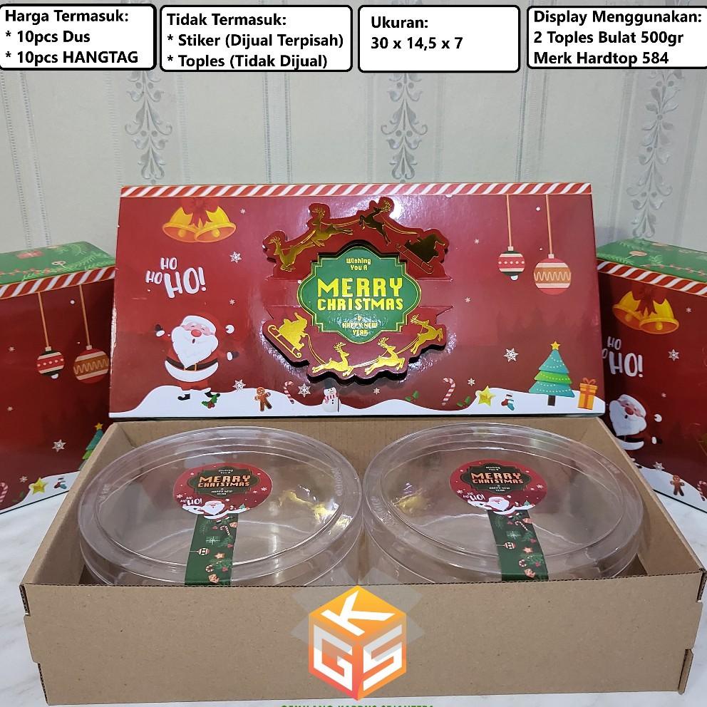 

Virall 12.12 10Pcs Dus Hampers Natal (+Hangtag) | Box Hampers Christmas | Box Kue Kering Ukuran Toples 500Gr Original