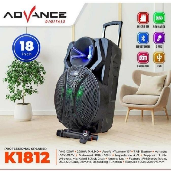 Speaker Advance K1812 Portable 18 Inch