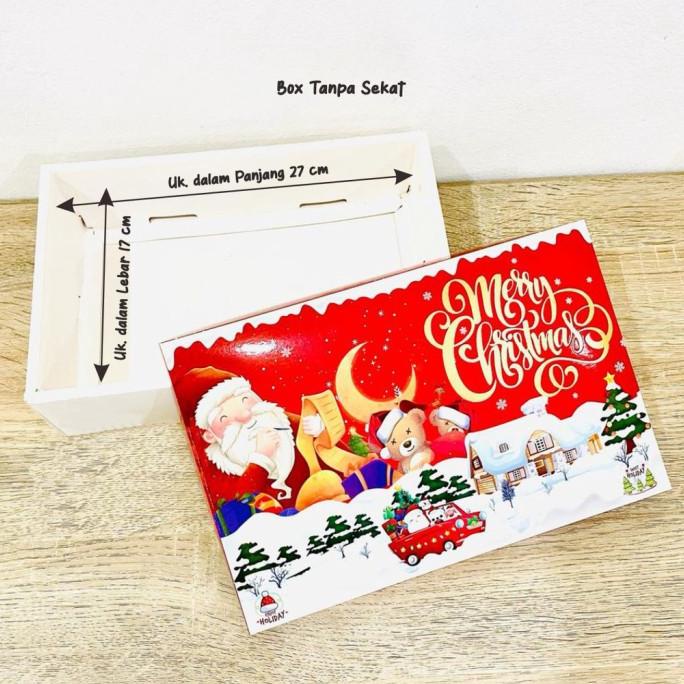 Box Cake Christmas Dus Natal Sekat Kuker Isi 2/3 Toples 350Gr Box Kue Limited Edition