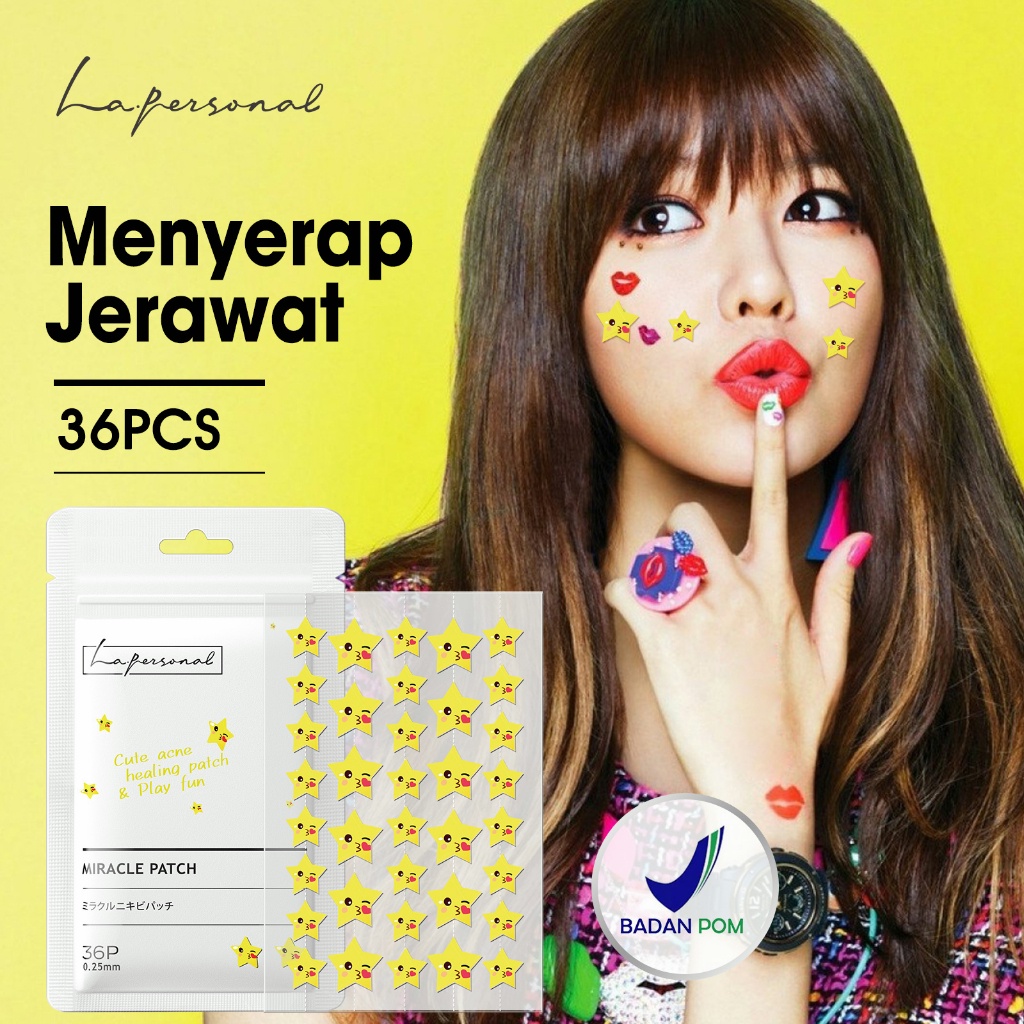 La.Personal Acne Patch Pimple Patch 36Pcs Make Up Star&Love Cute Ghilang Jerawat Spot Care Plester
