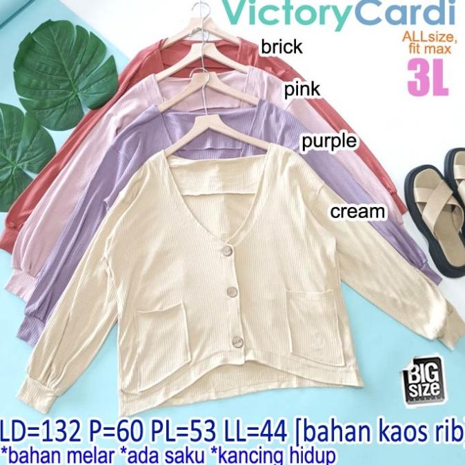 LD 132, VICTORY CARDI 3LL,OUTER BIGSIZE WANITA,OUTER JUMBO TOKOHERUANDI