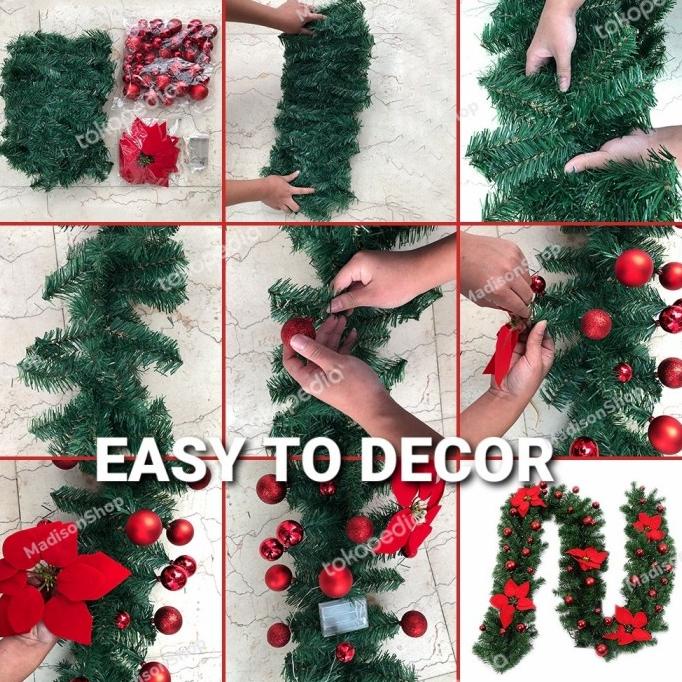 

Grosir Garland Daun Kawat 2.7M Murah Hiasan Natal Daun Lilit Kawat Pengiriman Cepat