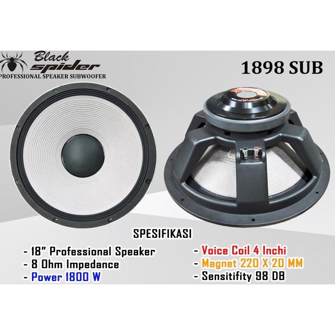 Komponen Speaker Merek Black Spider 1898 SUB - 18 Inch
