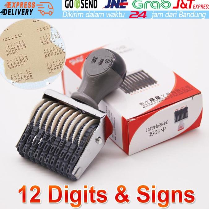 

TERLARIS 12 Digits Stempel Tanggal Lunas Manual Bulan Tahun Nomor Cap Code Date