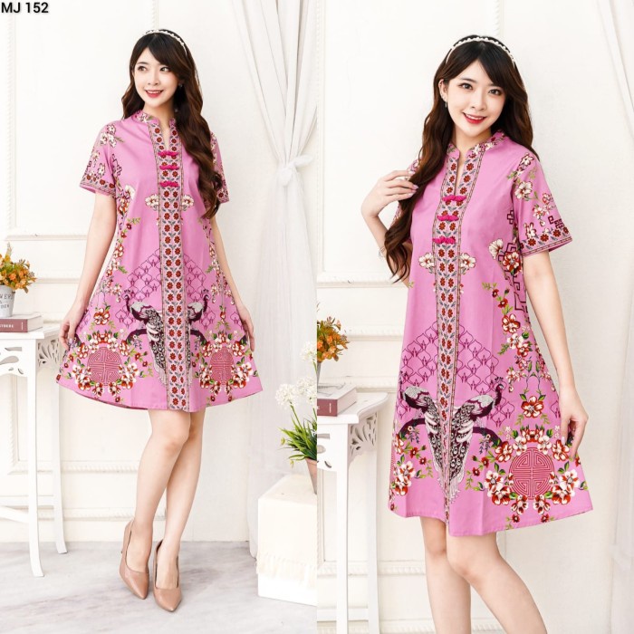 Cheongsam Batik Dress Wanita / Dress Batik Shanghai