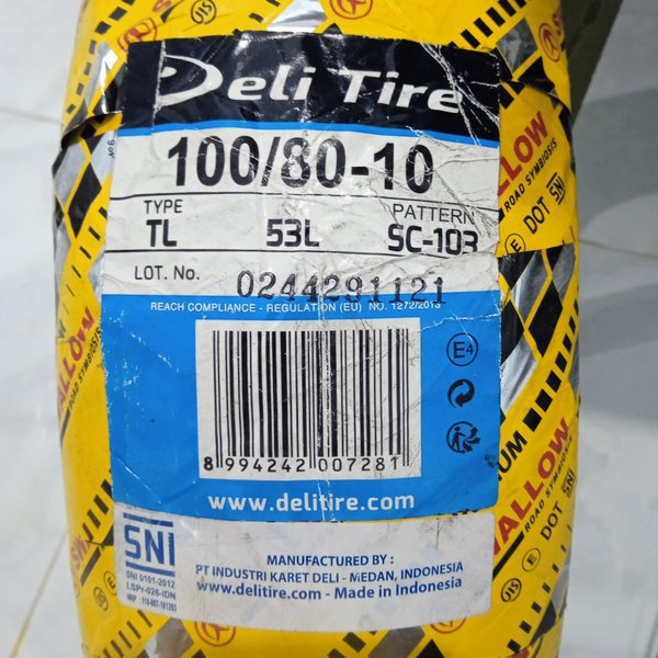 Ban Vespa - Piaggio Zip - Ban Swallow SC103 - SC 103 - SC-103 TL - Tubeless - 100-80-10 - 100 80 10 