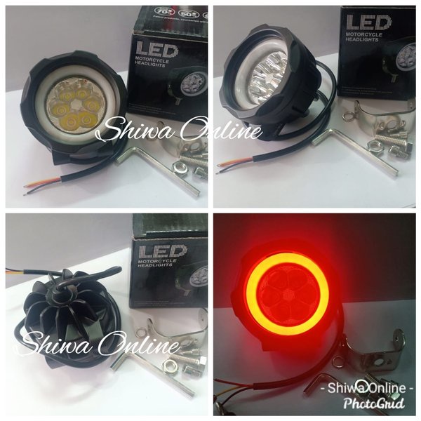 Lampu Tembak Sorot Daymaker Mini Bulat 6 Mata Plus Angel - Lampu Daymaker Mini Bulat - Lampu Tembak 