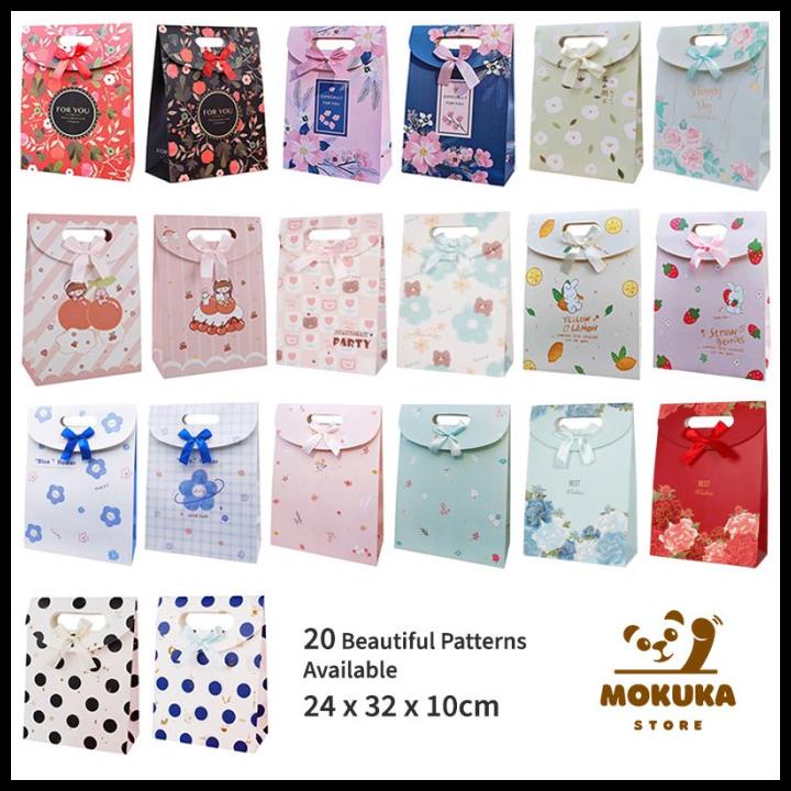 

TERBARU 32X24X10 PREMIUM GOODIE BAG / PAPER BAG MOTIF / TAS KADO GIFT HADIAH