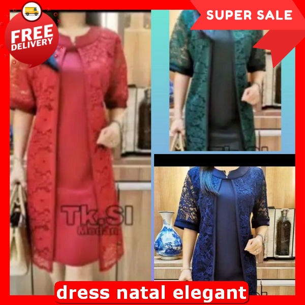 Dresa Pesta Remaja Simple Elegant Baju Natal Wanita Dres Terbaru Dreaa Cewe Dewasa Resepsi Terbaru D