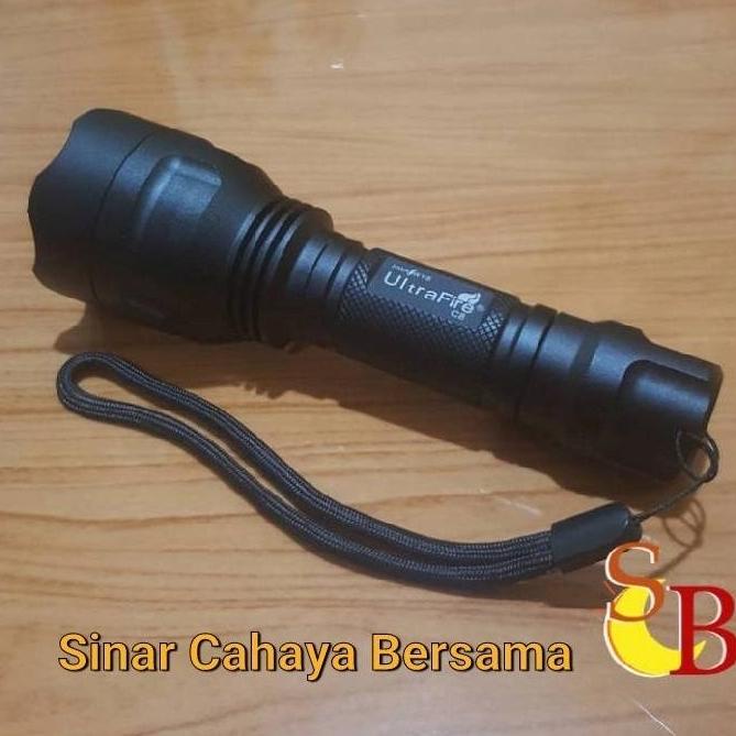 Senter LED Police Q5 C8 Cree 5 mode sinar kuning