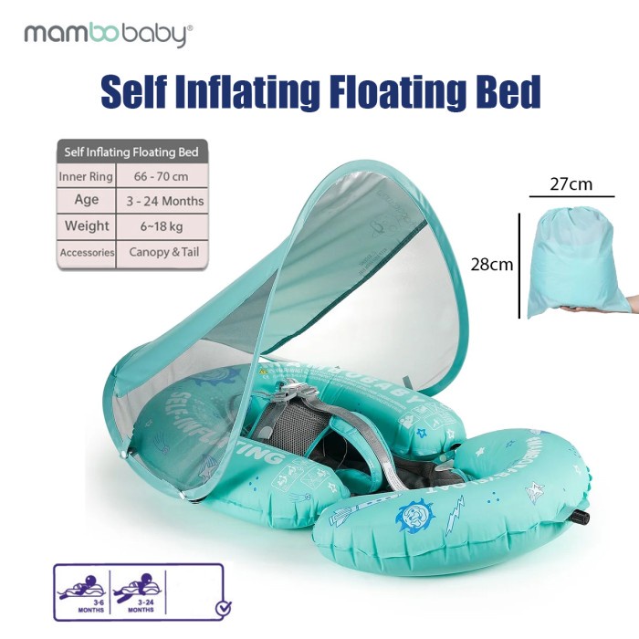 Promo Mambobaby Self Inflating Floating Bed Pelampung Kasur Bayi Renang Anak