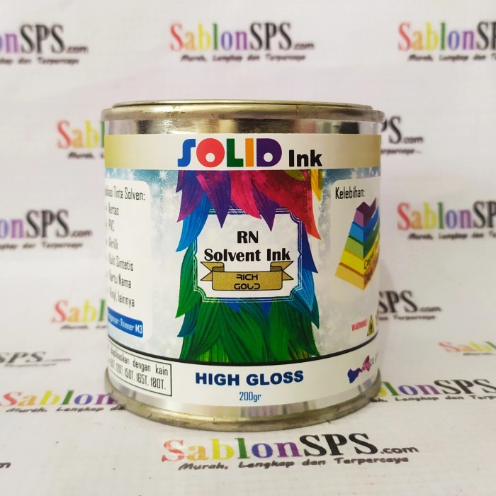

Baru Tinta Sablon Pvc Solvent Based 200Gr Rich Gold Best Quality