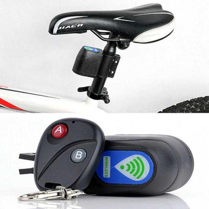 Alarm Sepeda Sensor Getar Dengan Remote Control-Hitam Y4077