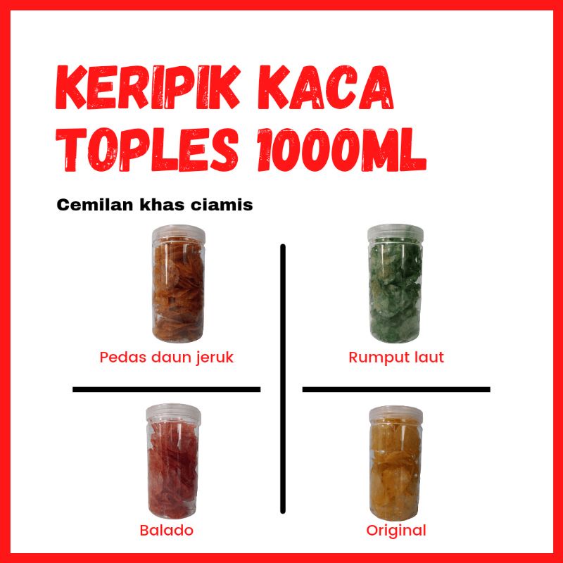 

Keripik Kaca Pedas Kripca Pedas Kirca Pedas Kripik Kaca Daun Jeruk (Toples 1000Ml)