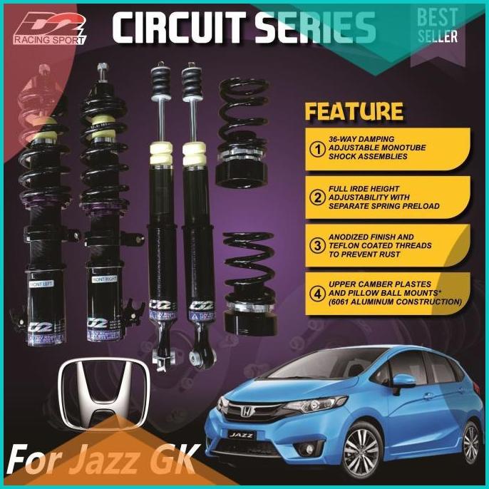 Aksesoris Suspensi Coilover D2 Racing CIRCUIT H. Jazz GE GE8 GK GK5 16
