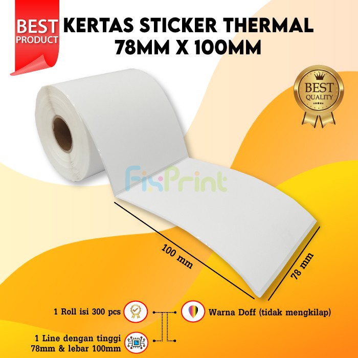 

Kertas Stiker Thermal Kertas Resi Kertas Label 78Mm X 100Mm Isi 300Pcs Best Seller