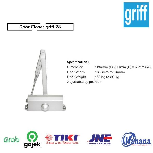 Ready Stock Door Closer Griff 78 | Kunci | Pintu Kayu | Penutup Pintu | Aluminium