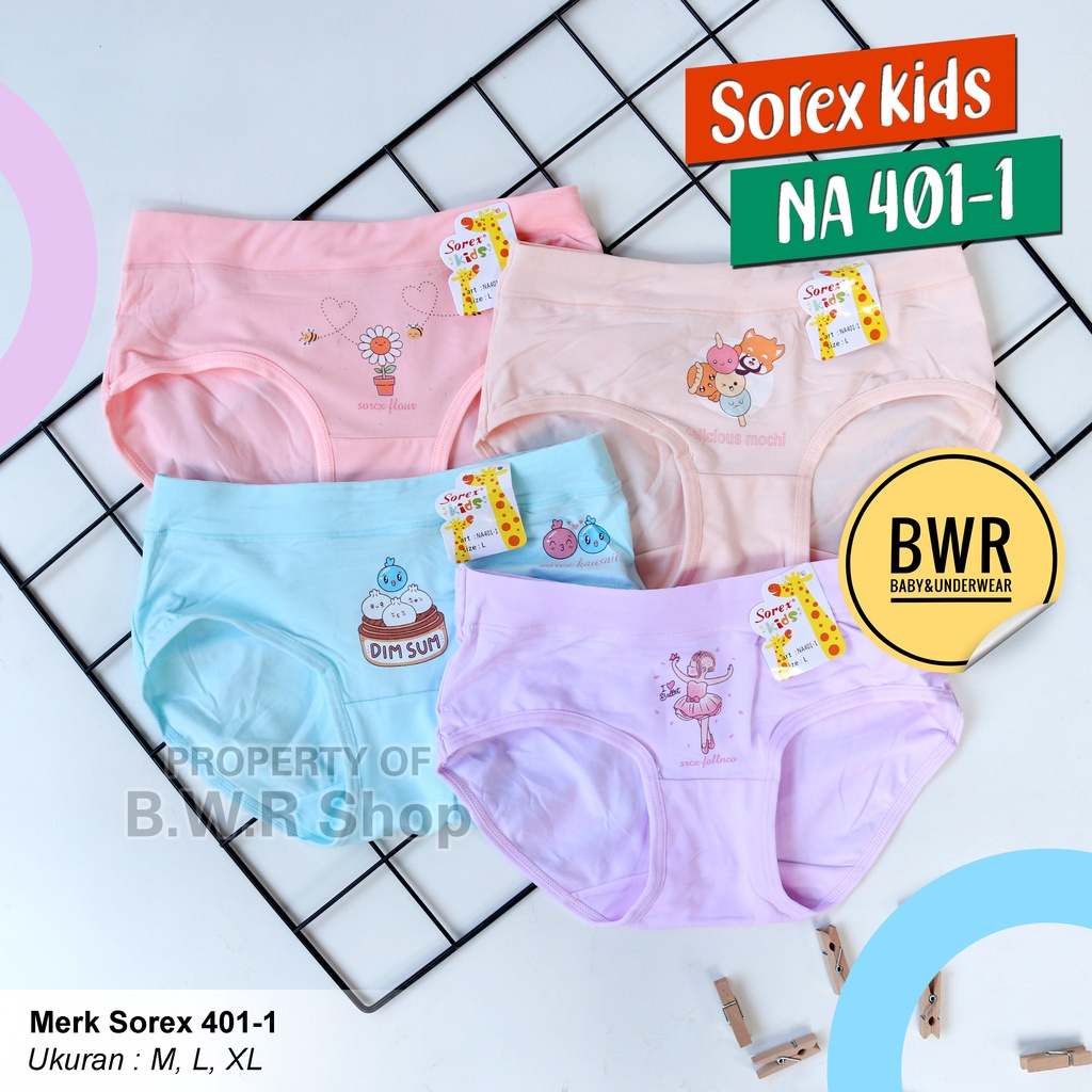 [ 6Pc ] Cd Anak Sorex Na401 Celana Dalam Anak Perempuan Remaja Na 401-1 Bwr