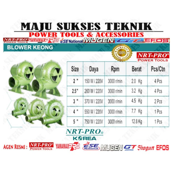 Nrt Pro Blower Keong 4"Inch Electric Blower 4" Inch Technology Korea Termurah