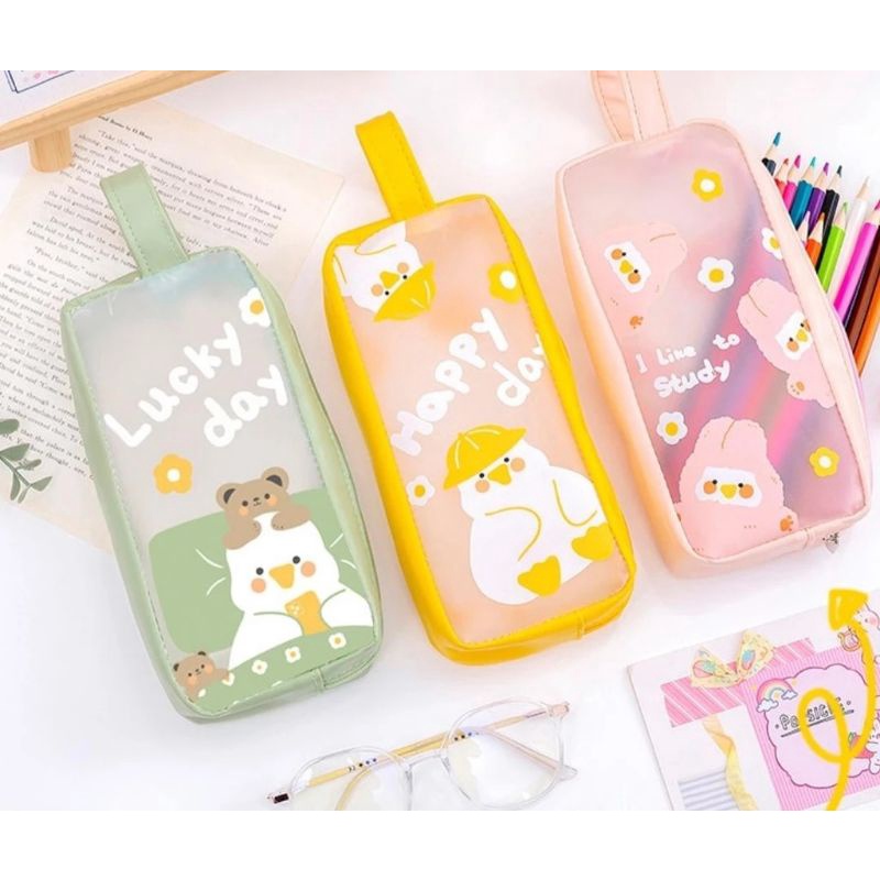 

Kotak Pensil Transparan Waterproof Karakter Warna Warni