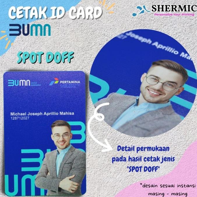 

Cetak Custom Print UV DESAIN ID CARD BUMN NAME TAG PVC RFID E-TOLL - PVC, Spot Doff 1S