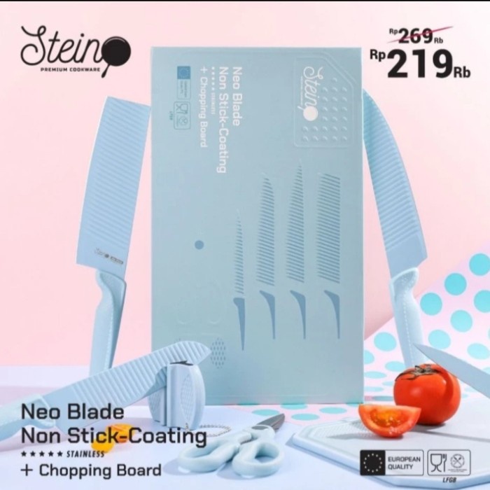 Neo Blade Knife Set Stein /Pisau Set Biru Stein Cookware