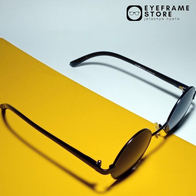 Pomo Akhir Tahun Kacamata Bulat Kecil Korea Hitam Gaya Fashion Boboho John Lennon Termurah