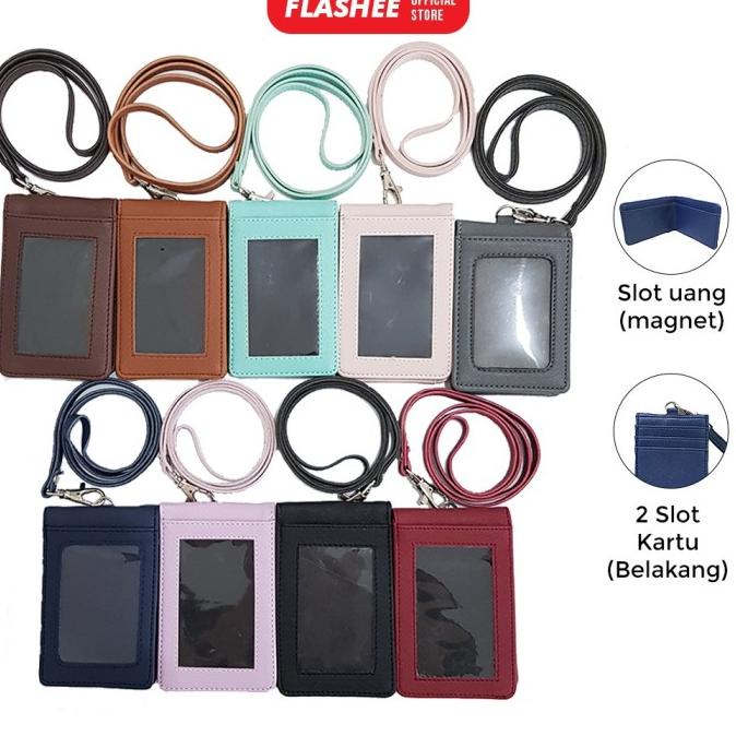 

Lanyard Kulit Magnet ID Card Holder Name Tag Kulit berkualitas