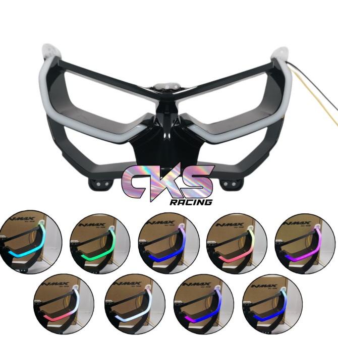 Lampu Alis DRL Depan Nmax New RGB Plus Frame Alis Nmax 2020 2021 2022