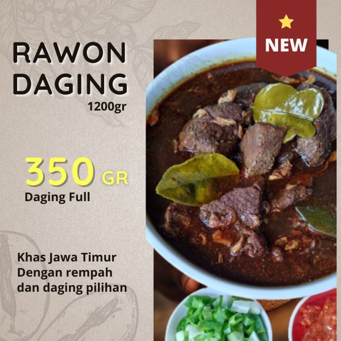 

Rawon Daging Rawon Frozen Rawon Jawa Timur 1,2 kg Makanan Siap Saji