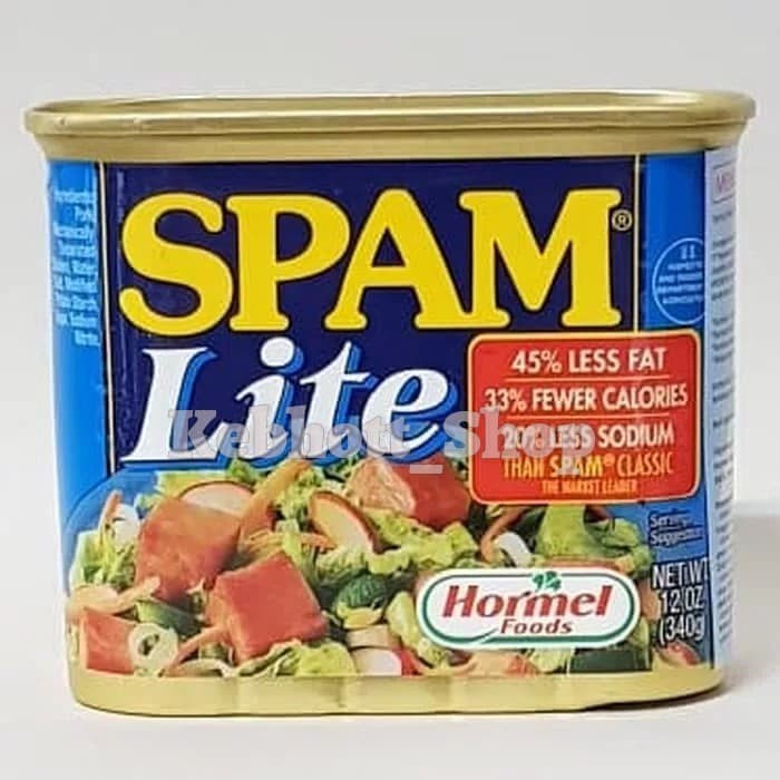 

Hormel foods Spam Lite cornet ham 340 gr kornet daging babi