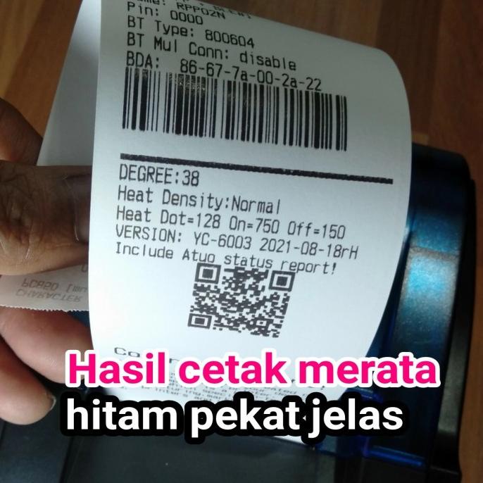 

kertas thermal paper roll 57mm | 58mm coreless 1 dus isi 100 roll