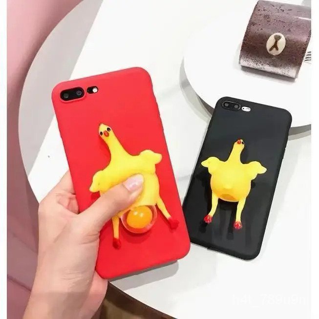 Funny 3D Stress Reliever Yellow Chicken Phone Case For iPhone 15 14 13 11 12 Pro Max X XS MAX XR 7 8